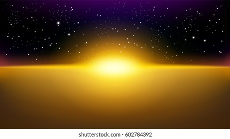 Golden Rays rising, suitable for space concept, advertisement
, and other. Vector Illustration