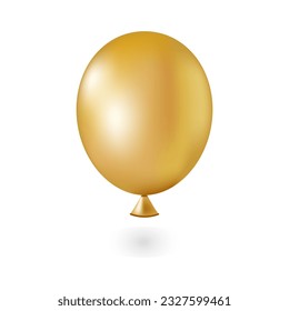 Golden realistic 3D balloon flying in the air.A stylish addition to your design, print, invitation, background or icon