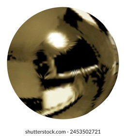 Círculo realista dorado con reflejos y resaltados aislados sobre un fondo blanco.Vector 