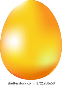 Huevo dorado realista de Pascua aislado verticalmente sobre fondo blanco. Pos10 de ilustración del vector