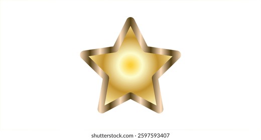 Golden realistic metallic stars isolated. Rating stars icon badges. Five stars customer product rating review template. Christmas stars