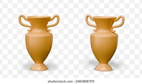Golden realistic vase in antique style. Classic award for winner