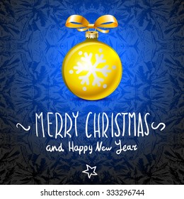 Golden realistic vector Christmas balls yellow art 