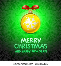 Golden realistic vector Christmas balls yellow art 