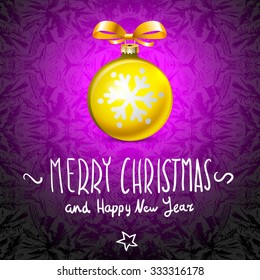 Golden realistic vector Christmas balls yellow art 