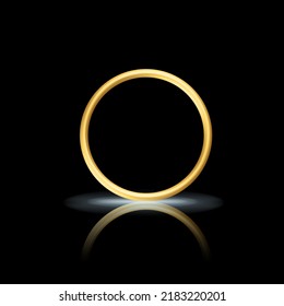 Goldener realistischer Ehering mit Reflexion Jubiläum Romantische Überraschung