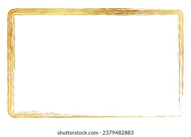 golden rectangle crayon frame, hand draw sketch isolated on white

