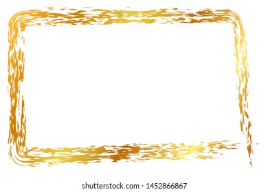 golden rectangle crayon frame, Isolated on White
