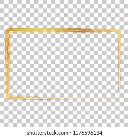 golden rectangle crayon frame, at transparent effect background