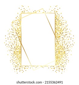 golden rectangle frame with frost