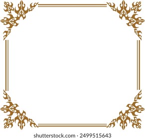 Golden Rectangle Frame. gold ornament frame with ornament frame with golden leaves 