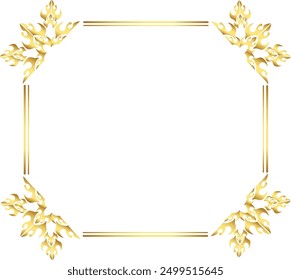 Golden Rectangle Frame. gold ornament frame with ornament frame with golden leaves 