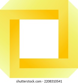 Golden rectangle penrose logo. Golden Penrose rectangle vector illustration for logo, icon, sign, symbol, badge, item, label, emblem or design. Gold rectangle optical illusion 