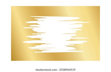Golden rectangle scratch card surface with scraped texture. Shiny metallic scratchcard, lotto winner, money prize or sale coupon template isolated on white background. Vector illustration.