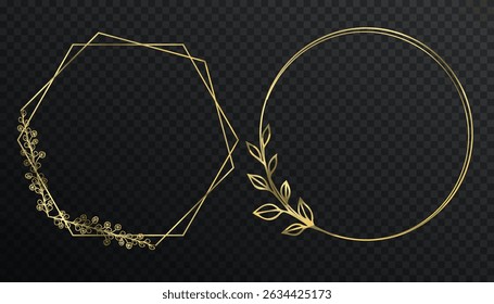 O quadro retangular dourado destaca elementos de layout elegantes.
Fundo escuro melhora linhas de ouro cintilantes finas.
Arco vetor enquadra casamento ou convites formais.
Borda da arte da linha 