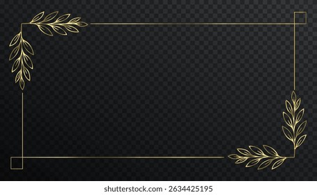 O quadro retangular dourado destaca elementos de layout elegantes.
Fundo escuro melhora linhas de ouro cintilantes finas.
Arco vetor enquadra casamento ou convites formais.
Borda da arte da linha 