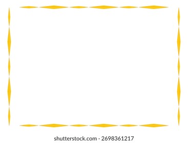 Quadro retangular horizontal dourado isolado no branco. Corte decorativo, borda do pôster, quadro para texto. Ilustração vetorial. Certificado, em branco, álbum, papel, página.