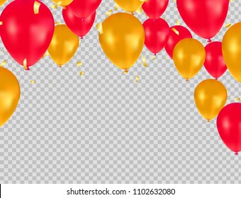 Gold Balloon Transparent Background Stock Illustrations, Images