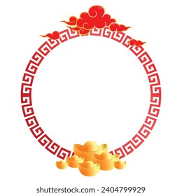 golden red china new year frame border element greeting festival for decoration gradient design
