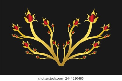 golden red color crown head  design