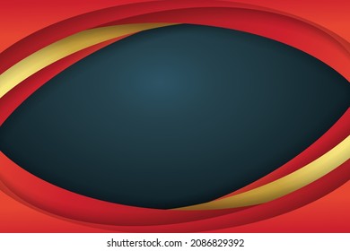 Golden and red curve patterned background vector.