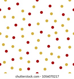 Golden and red dots pattern seamless