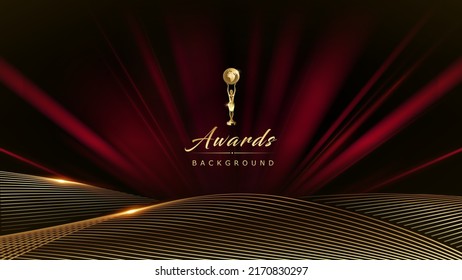 Golden Red Rays Award Background. Jubilee Night Decorative Invitation. Stage Graphics. Wedding Entertainment Hollywood Bollywood Night. Elegant Luxury. Lights Elegant Shine Modern Template Certificate - Shutterstock ID 2170830297