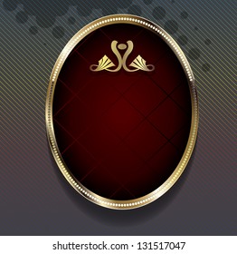 Golden red vector frame