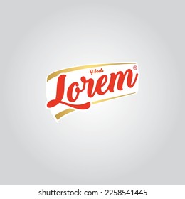 golden red white Vector Food company logo design template ideal for agriculture, organic food, grocery, natural harvest, baby food, cookies, cereals.