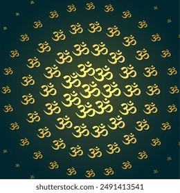 golden religious symbol om sign for hinduism and buddhism vector