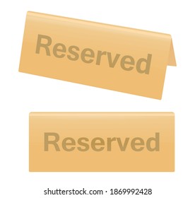 Golden reserved sign. vector illustration