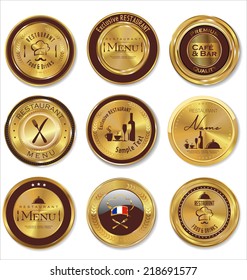 Golden restaurant labels