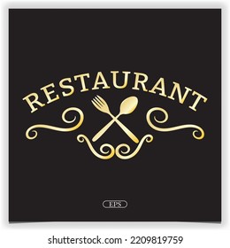 golden restaurant logo premium elegant template vector eps 10