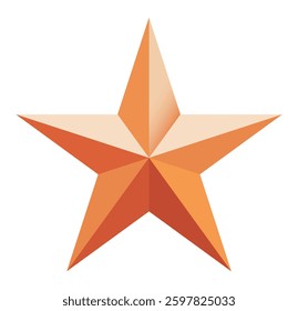 Golden Ret star. Golden Christmas star isolated on white background. Nice illustration of a 3d look Gold star on white background. Star vector collection.