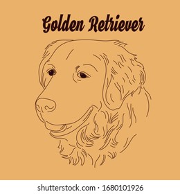 Dibujo artístico de Golden Retriever