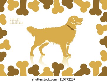 Golden retriever background - vector illustration