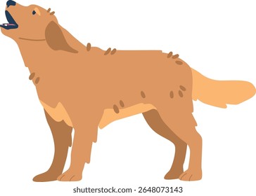 Golden retriever barking vector illustration