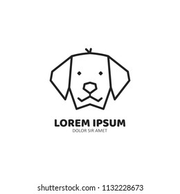 Golden retriever breeder dog head outline logo