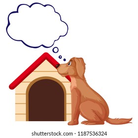 Golden retriever with bubble speech illustration