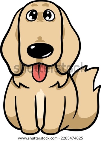 Golden retriever, Cartoon vector illsutration
