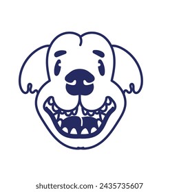 Golden Retriever cute face line drawing vector illustration.