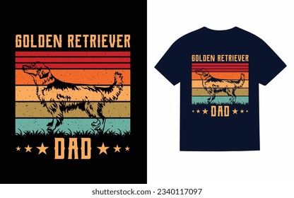 
golden retriever dad, Golden Retriever dog t shirt design