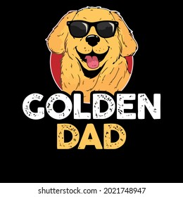 golden retriever dad funny dog rolled design vector illustration for use in design and print wall art poster canvas