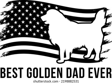 GOLDEN RETRIEVER DISTRESSED FLAG Dog owner pet lover EPS
