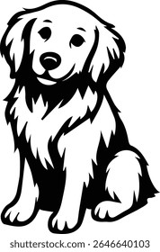 Golden Retriever Dog Begging Face design isolated on white background eps