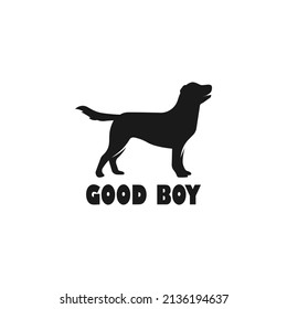 Golden Retriever dog black vector silhouette illustration.