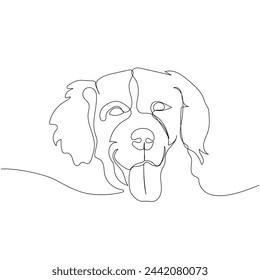 Golden Retriever, dog breed, hunting dog, companion dog one line art. Continuous line drawing of friend, dog, doggy, friendship, care, pet, animal, family, canine.