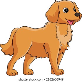 Golden Retriever Dog Cartoon Clipart Illustration