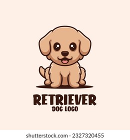 Golden Retriever Hund Cartoon Mascot Logo Design