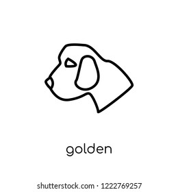Golden Retriever dog icon. Trendy modern flat linear vector Golden Retriever dog icon on white background from thin line dogs collection, editable outline stroke vector illustration